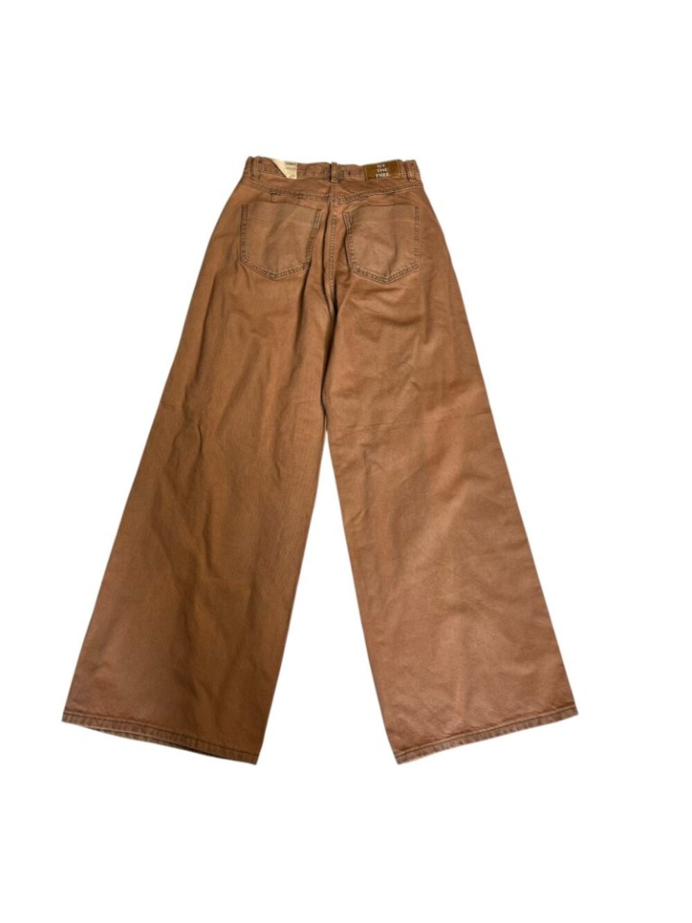 We The Free Free People CRVY Gia High Rise Wide Leg Jeans Brown Pink NWT Size 26 - Picture 3 of 5